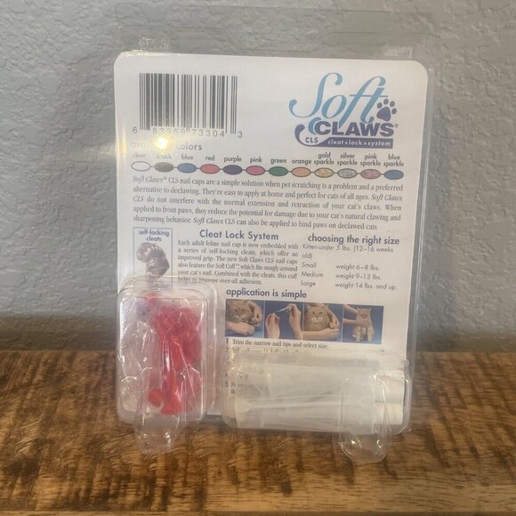 New soft Claws Nail Caps for Cats Medium Red 40 Nail Caps & Adhesive Scratching - Picture 4 of 5